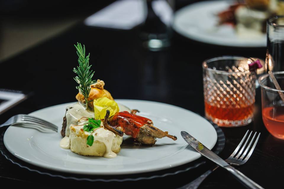 Roasted Quail & Prickly Pear