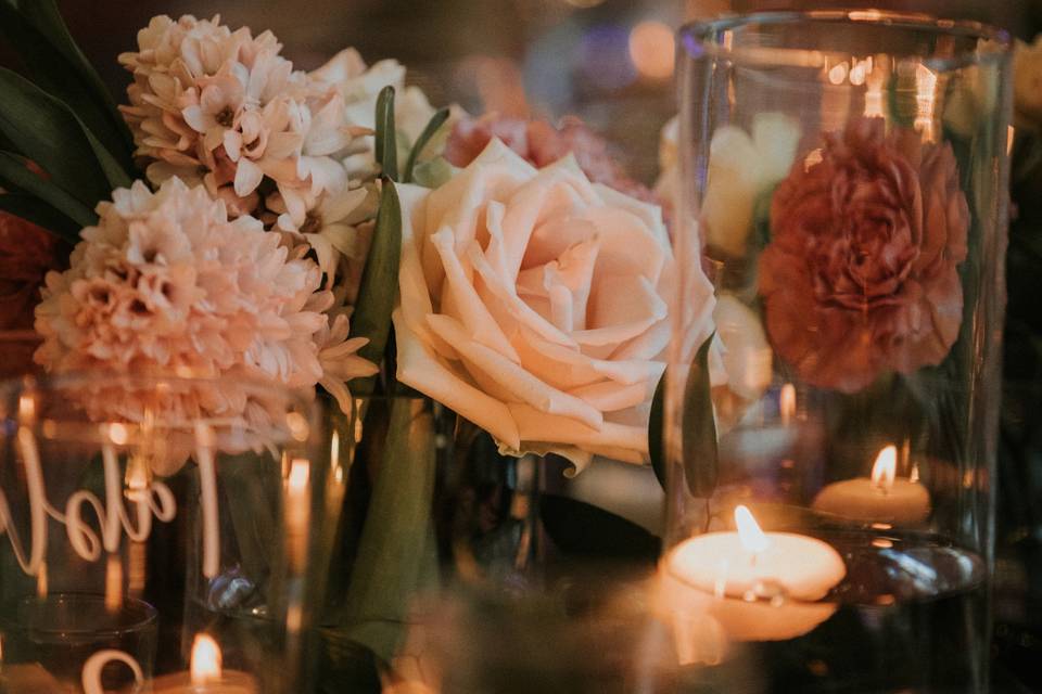 Flowers on table setting