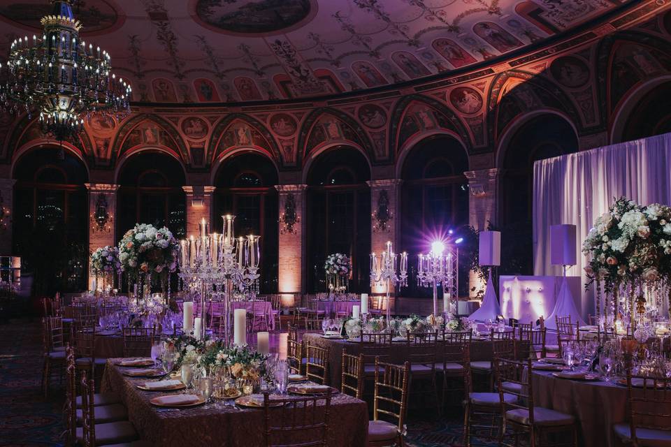 Reception tables and decor