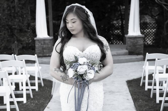 Bride with bouquet