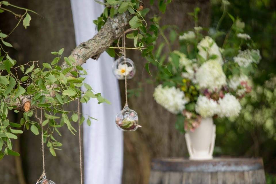 Whiskey barrels decor