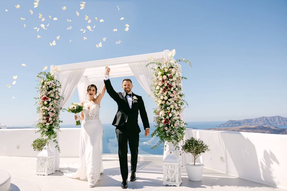 Greek Island Wedding Inspirations  Santorini wedding, Destination wedding  themes, Travel theme wedding