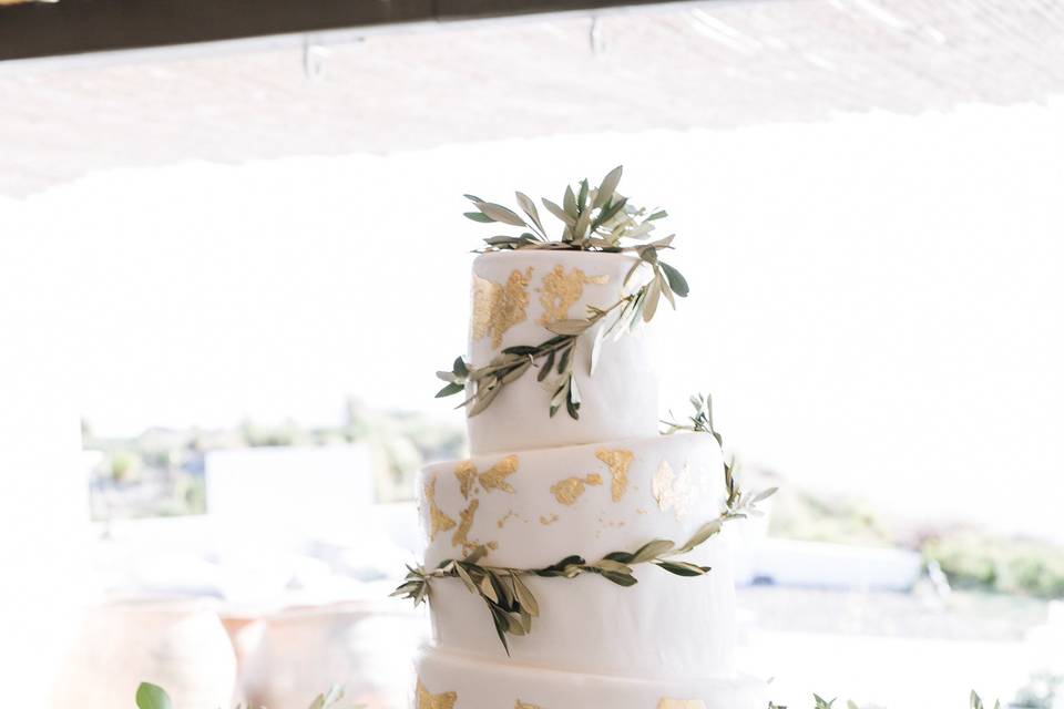Olive Theme Wedding Cake