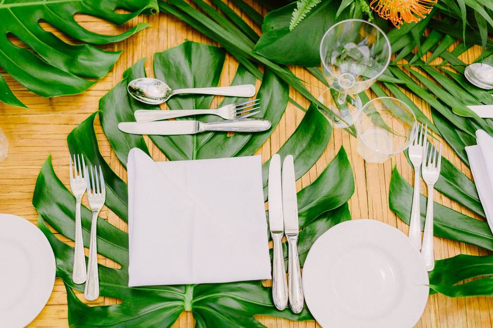 Tropical theme wedding