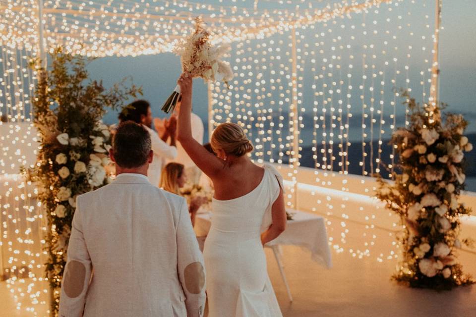 Sunset Fairy Light Wedding