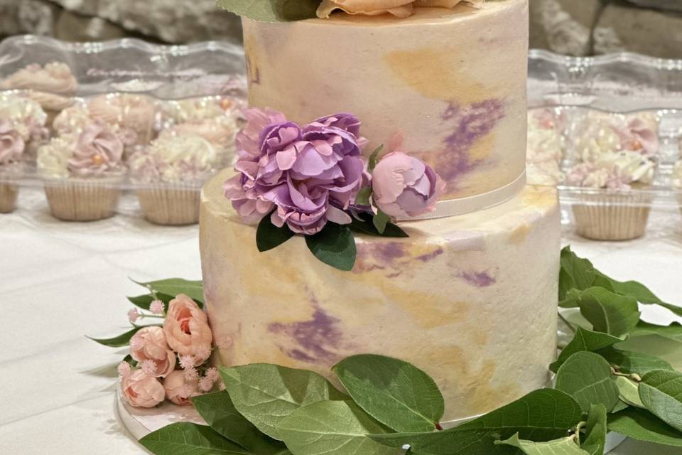 Marbled buttercream