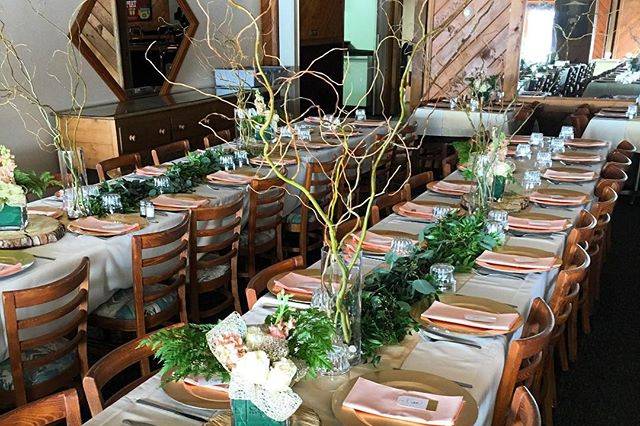 Rustic wood centerpieces