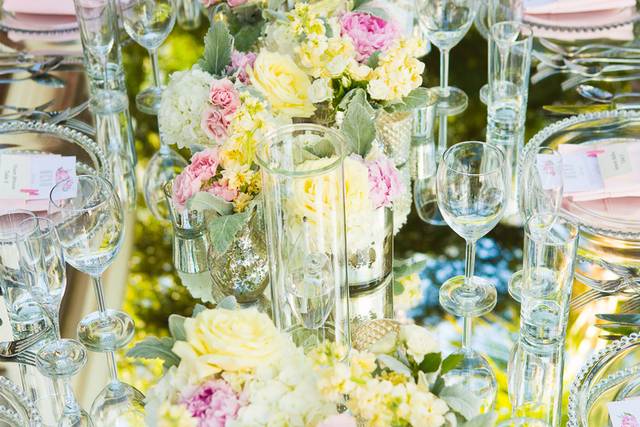 Pink and yellow flowers