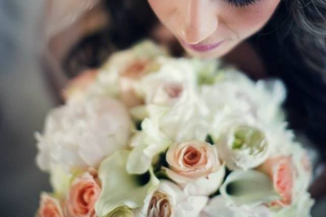 Holding summer flowers