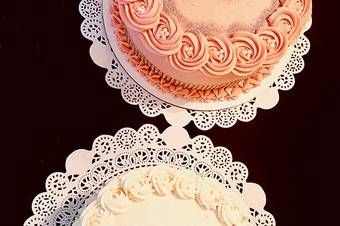 Pastel-colored cakes