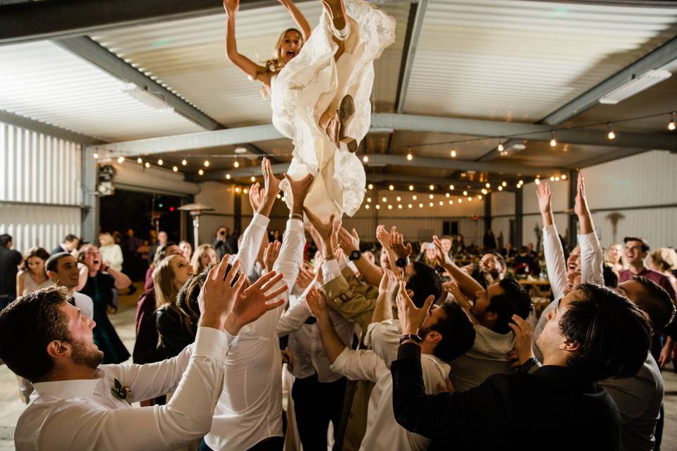 Crowd surf bride!