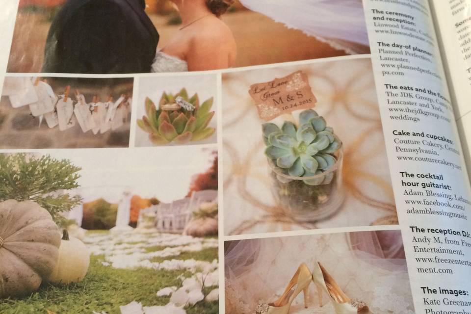 Feature in Lancaster Magazine Susquehanna Style / bridal edition