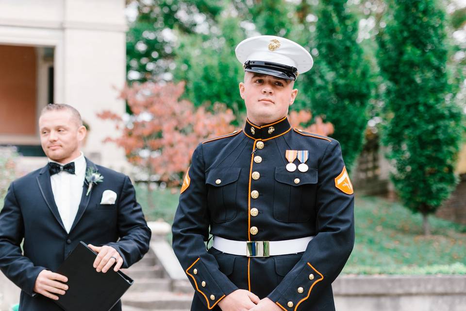 Groom waiting