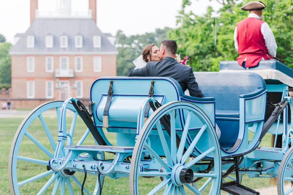 Carriage Ride Kiss