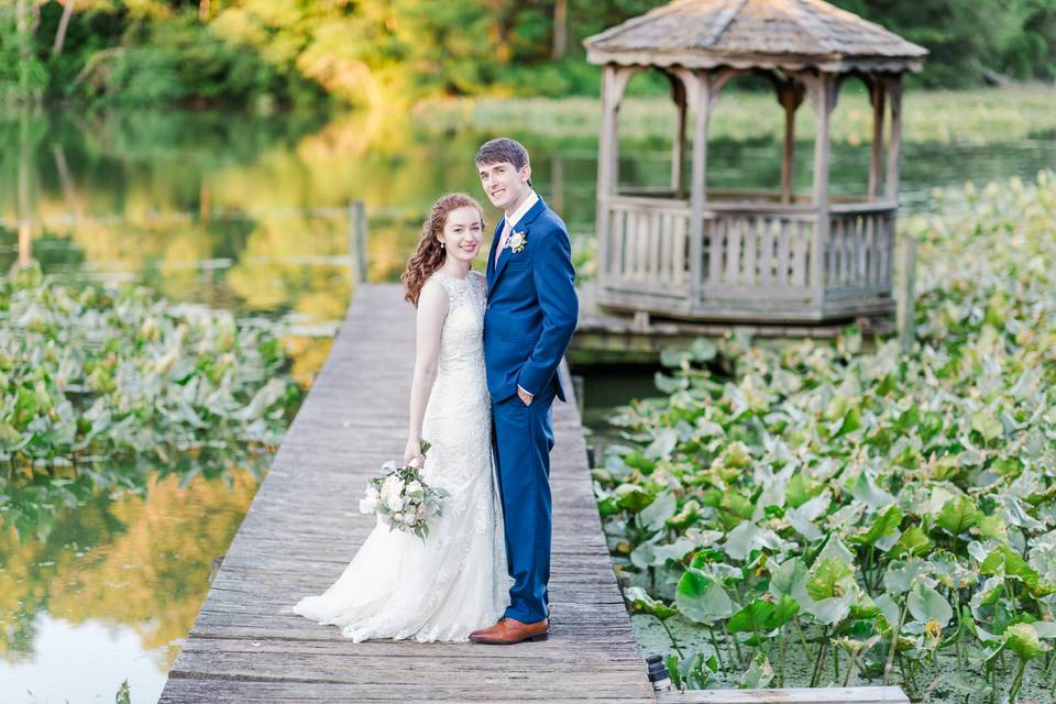 Bride and Groom on the Water