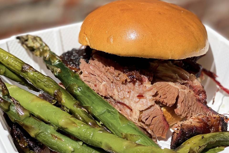 Smoked brisket sandwich