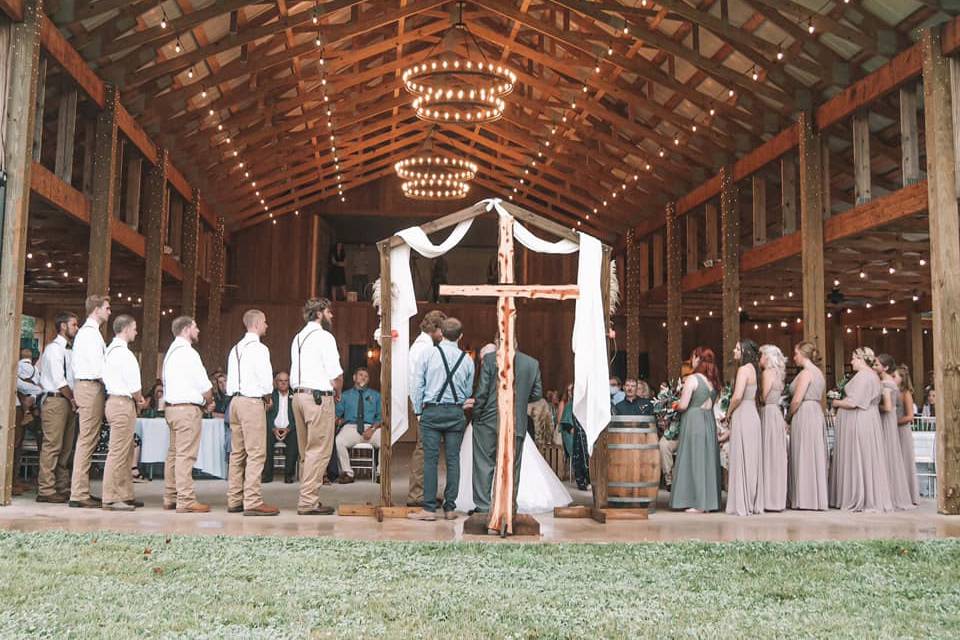 Beautiful rain wedding set-up