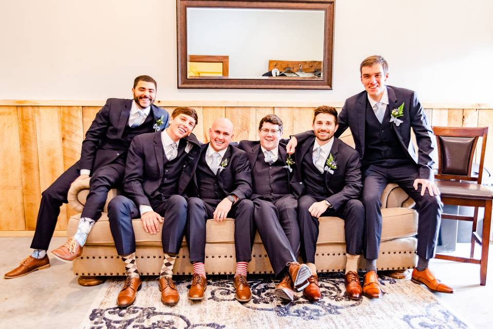Groom's suite (nice socks)