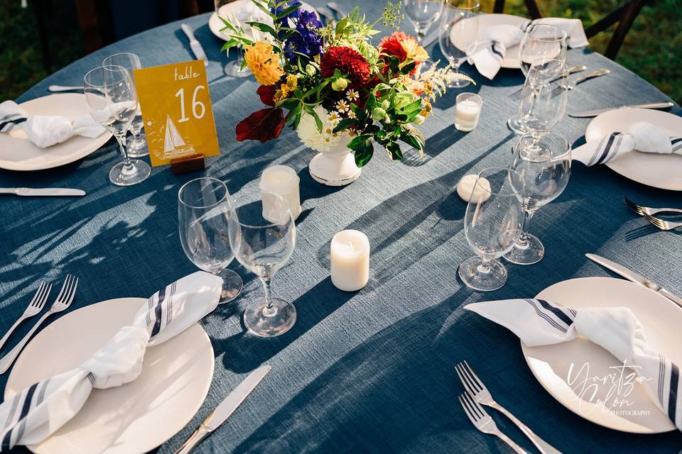 Reception table set up