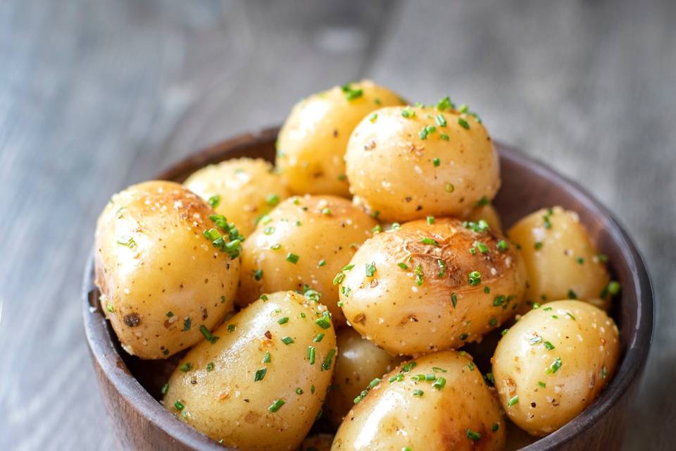 Salted and buttered potatoes