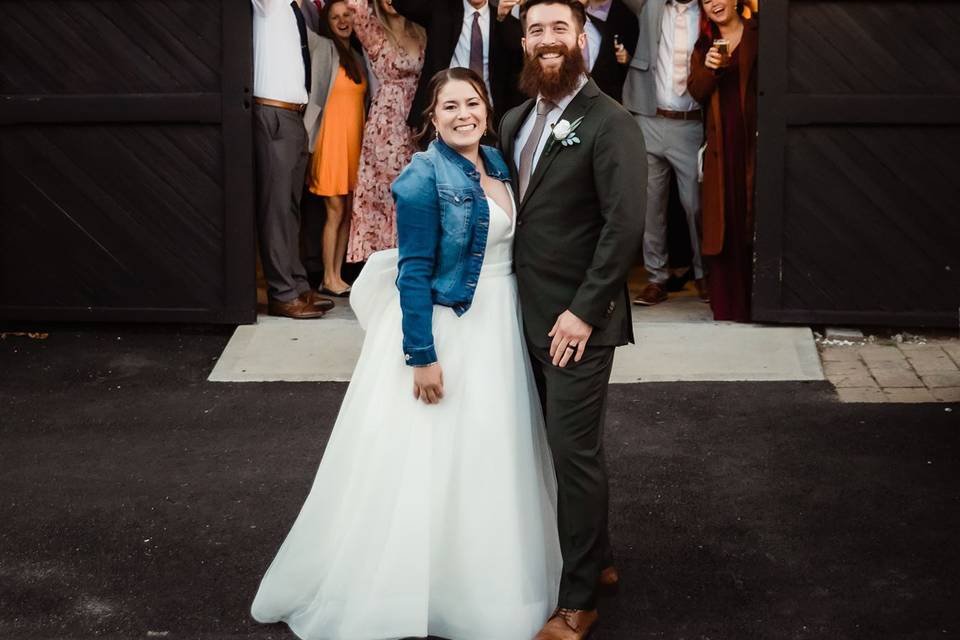 Happy wedding couple