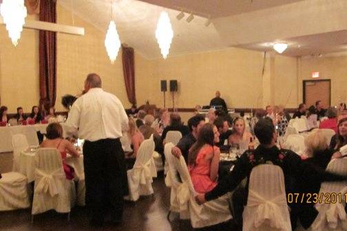 The Olympian Ballroom can hold up to 100 of your guests for a wedding reception