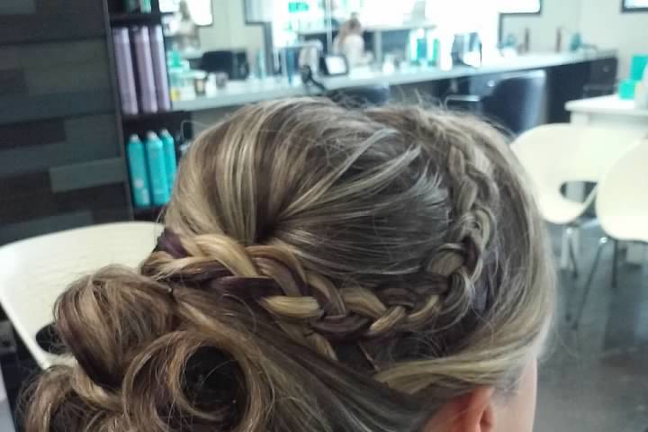 Bridal updo plaits