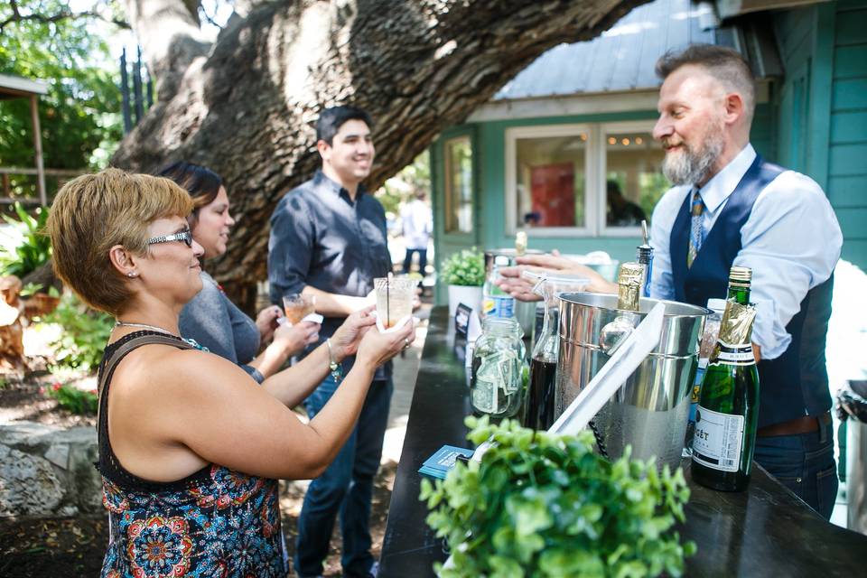 Wooden mobile bar