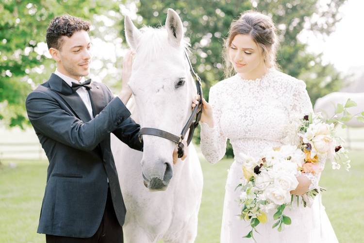 Wedding Couple with Horse