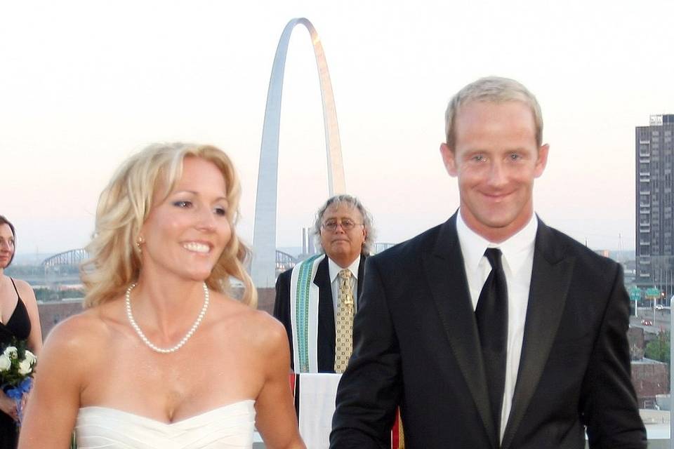 Wedding Ceremony overlooking the St. Louis Arch