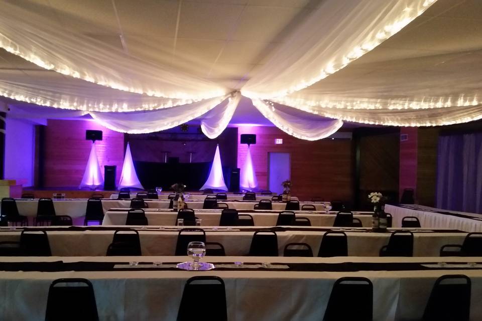 Wedding reception setup