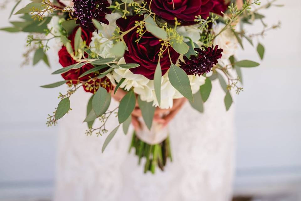 Burgundy florals