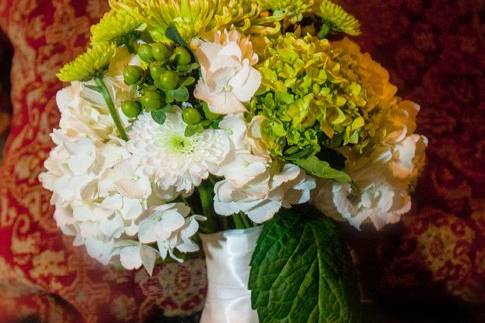 Bridal bouquet - white and green hydrangea