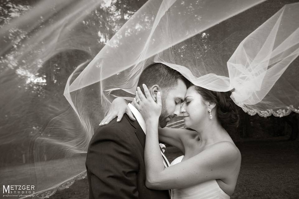 Black and white wedding pic