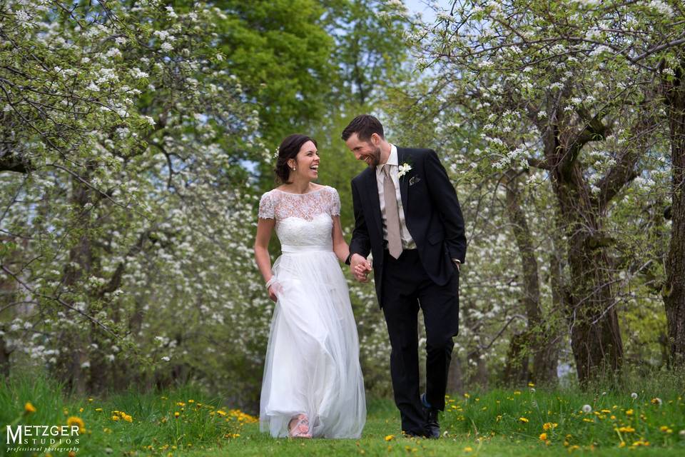 Fire fighter wedding photo