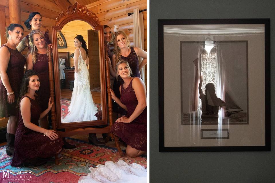 Fun mirror wedding picture