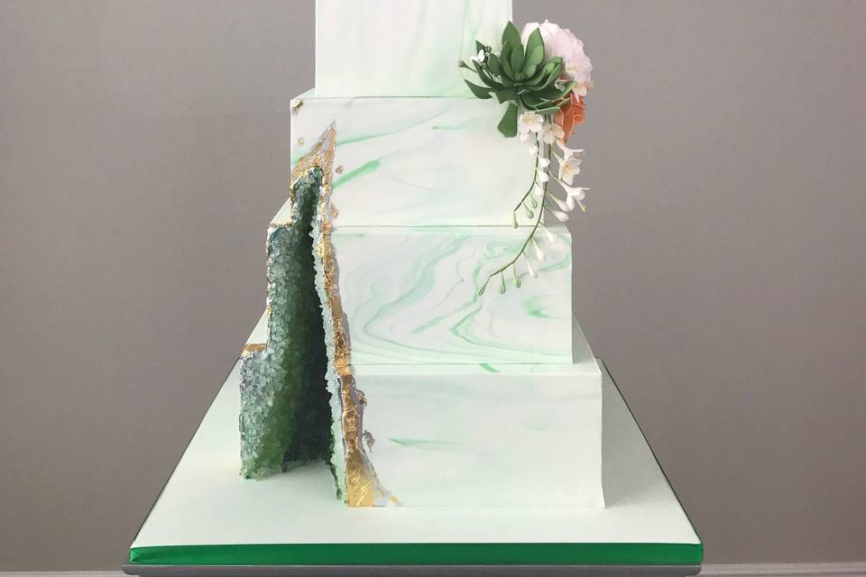Green Geode cake