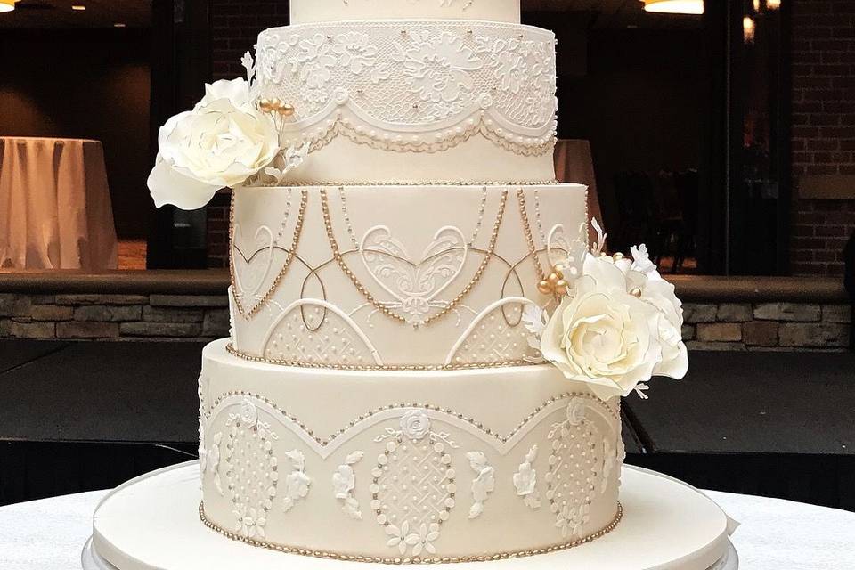 Ivory lace Cake