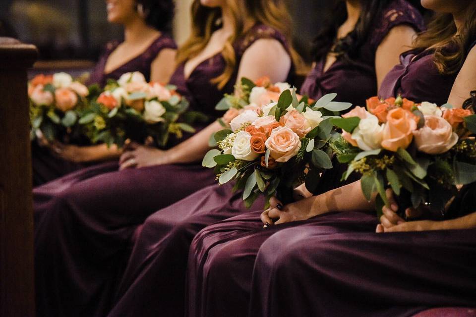 Lovely bridesmaids and florals