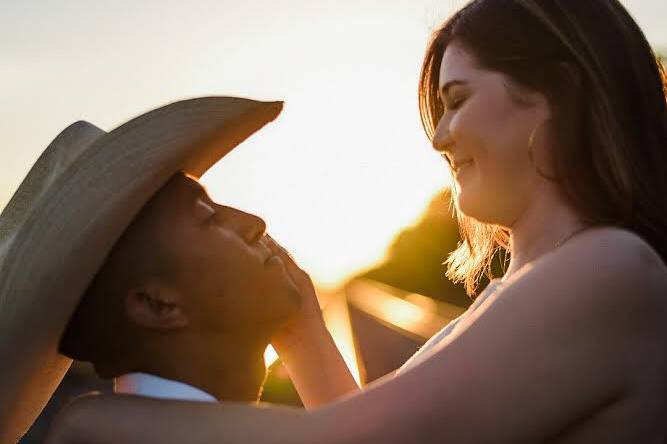 Engagement shoot during an intimate Texas sunset