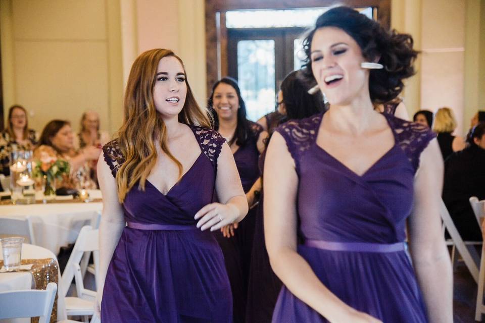 Bridesmaids having the time of their lives!