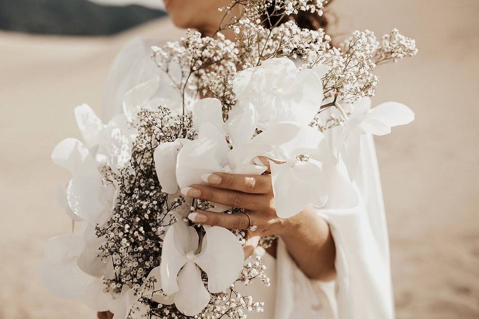 Orchids + baby's breath