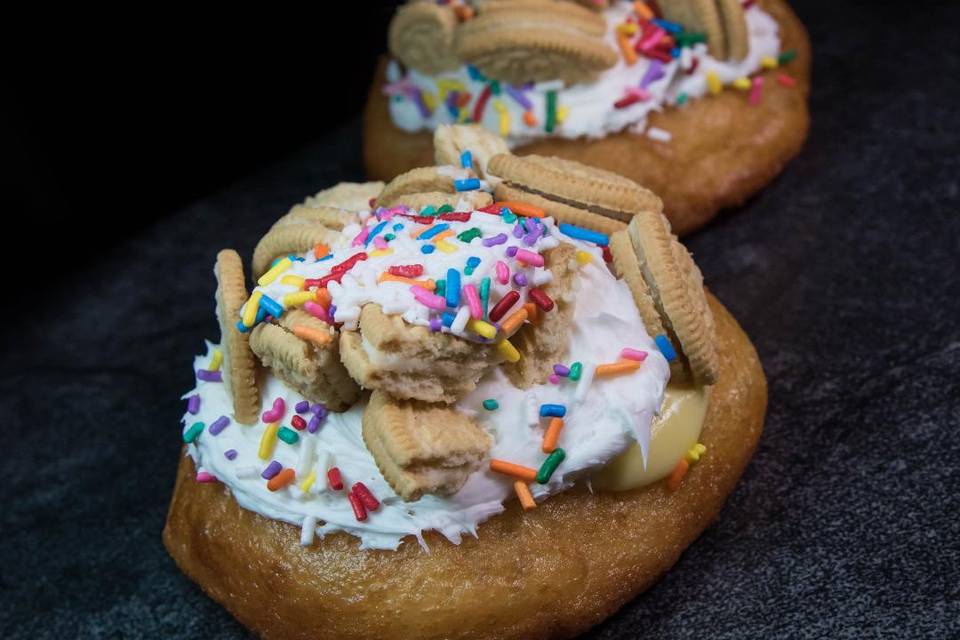 Birthday cake doughnut