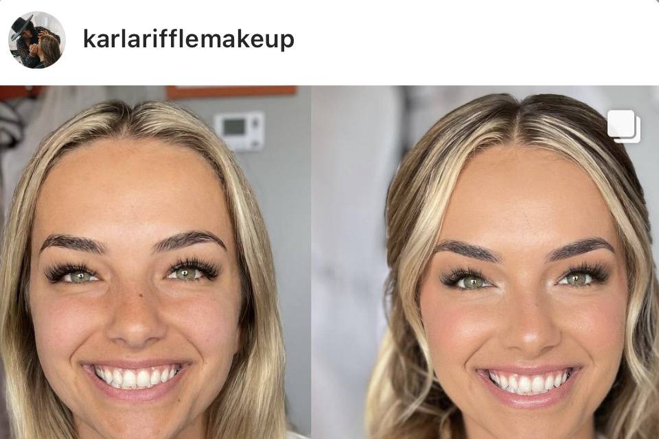 Before and after natural glam