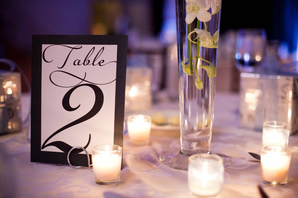 Centerpiece and table number
