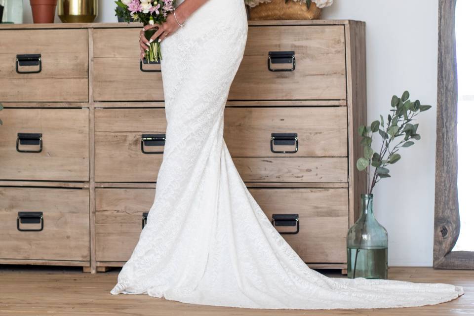 Mermaid skirt wedding gown