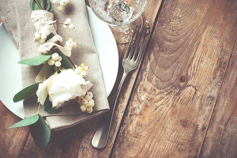 Flowers on table setting