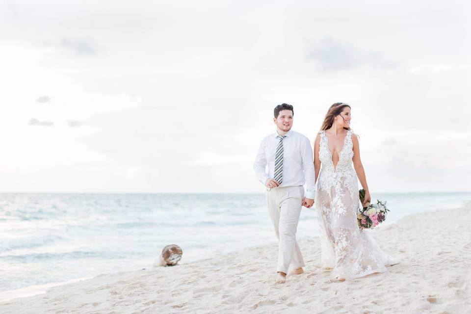 Romantic beach wedding