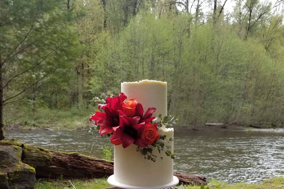Live Edge with Fresh Flowers