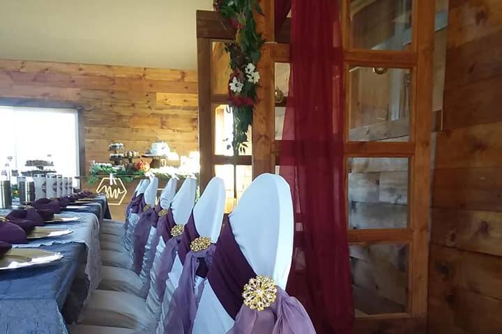 Head table and chair covers